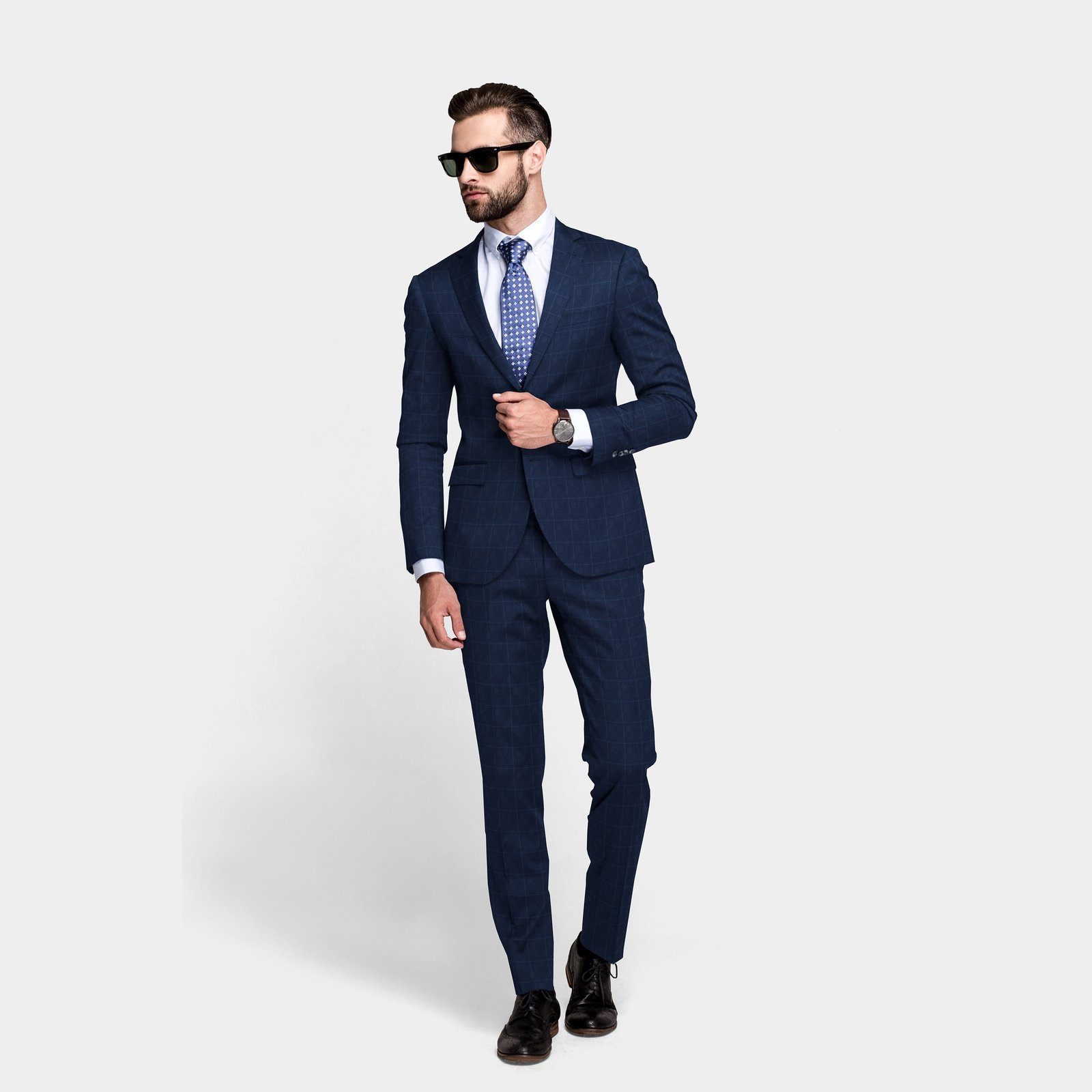 Blue Checks Formal Suit